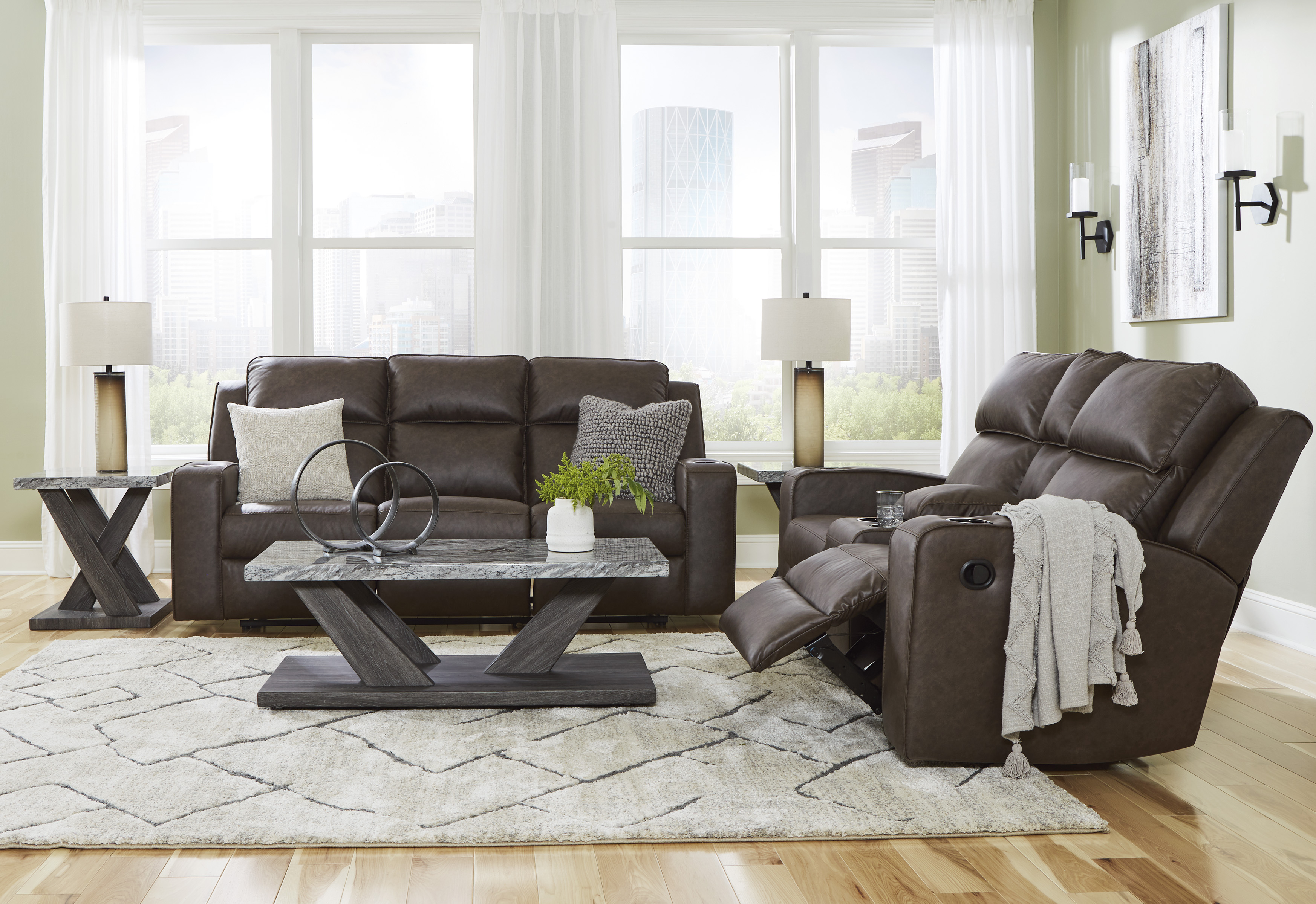 Sofa and loveseat set at Superior Rent To Own.